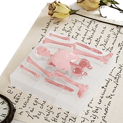 Skeleton Head and Body Skeleton Frame Silicone Mold for Halloween Series of Yu Meiren DIY Drop Glue Plaster Ornaments Grinding&nbsp;PW-WGBCD4B-01