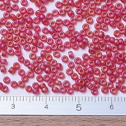 MIYUKIラウンドロカイユビーズ  日本製シードビーズ  （rr141fr）マット透明ルビーab  11/0  2x1.3mm  穴：0.8mm  約1100PCS /ボトル  10 G /ボトル&nbsp;SEED-JP0008-RR0141FR