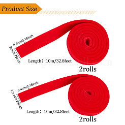 4ロール2スタイルのウールフェルトリボン  中国のツィターマフラー用  サイレンサー  フラット  ファイヤーブリック  15~20x4mm  10 m /ロール  2ロール/スタイル&nbsp;AJEW-BC0003-26