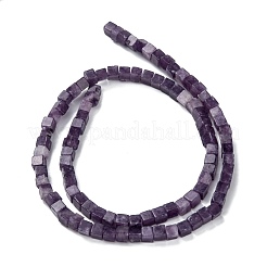天然レピドライト/パープルマイカストーンビーズ連売り  キューブ  4x4x4mm  穴：1.2mm  約95個/連  15.16''（38.5センチメートル）&nbsp;G-F631-K14