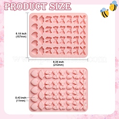 蝶結び、唇、ハートのシリコン型2個  ピンク  21.2×15.7×1.1cm&nbsp;ST-CJ0043-006