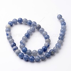 Round Natural Dyed & Heated Blue Aventurine Bead Strands&nbsp;G-J346-23-8mm