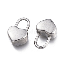 変色しにくい304ステンレススチールペンダント  ハートロック  ステンレス鋼色  16.5x10.8x6.4mm  穴：7.5x4.5mm&nbsp;STAS-K207-56P-B
