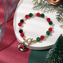 Christmas Theme Glass Beaded Bracelets&nbsp;BJEW-JB10940