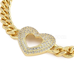 Rack Plating Brass Bracelets with Cubic Zirconia for Women&nbsp;BJEW-D047-01G-01
