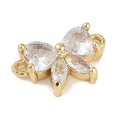 Brass Clear Cubic Zirconia Connector Charms&nbsp;KK-I719-03G