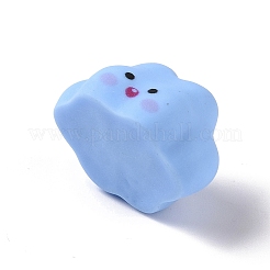 かわいい不透明樹脂カボション  顔の模様のある雲  ライトスカイブルー  21x27x17mm&nbsp;RESI-L037-02C