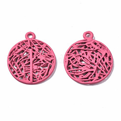 スプレープリント合金ペンダント  カドミウムフリー＆ニッケルフリー＆鉛フリー  ブランチ  サクランボ色  22x18.5x2mm  穴：1.6mm&nbsp;LS-PALLOY-Q434-010C-NR