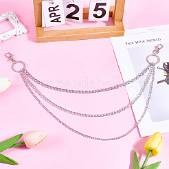 Alloy Multilayer Chain Belts for Pants&nbsp;AJEW-WH20018-128P