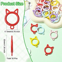 30Pcs 6 Colors Zinc Alloy Spring Gate Rings&nbsp;KEYC-CJ0001-17