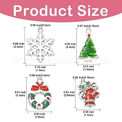 クリスマス合金ペンダント24個、4スタイル  エナメル  混合図形  プラチナ＆シルバー  20.5~25x14.5~19x1.5~3.5mm  穴：1.6~2mm  6個/スタイル&nbsp;ENAM-YW0006-43
