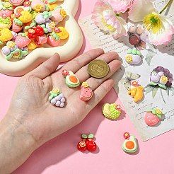 55Pcs 11 Styles Opaque Resin Decoden Flower &  Fruit Cabochons&nbsp;RESI-CJ0004-10