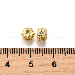 Brass Micro Pave Cubic Zirconia Beads&nbsp;KK-C106-15G