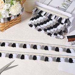 5M Ethnic Style Polyester Fringe Lace Trims&nbsp;SRIB-CY0001-03A