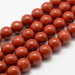 Natural Red Jasper Beads Strands&nbsp;X-G-E375-8mm-02
