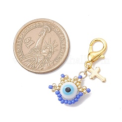 Handmade Evil Eye Lampwork Pendant Decorations&nbsp;HJEW-MZ00374