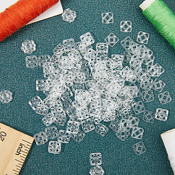 プラスチックスナップボタン100組  衣服のボタン  ミシンアクセサリー  正方形  透明  7.5x7.5x3mm&nbsp;BUTT-CY0001-03