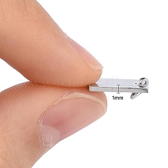 変色しにくい201ステンレススチールチャーム  手動研磨  正方形  ステンレス鋼色  12x12x1mm  穴：3.5mm&nbsp;STAS-S105-T630-1