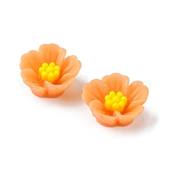 オペーク樹脂カボション  花  ミックスカラー  14.5x15x6mm&nbsp;RESI-E039-07
