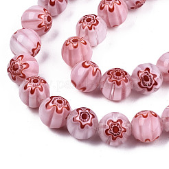 Handmade Millefiori Glass Beads Strands&nbsp;X-LK-T001-10A
