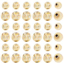 100Pcs 2 Styles Brass Grooved Beads&nbsp;KK-BBC0028-38