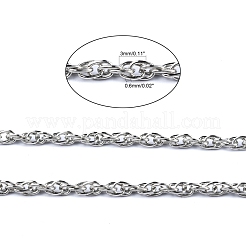 アイアン製ロープチェーン  溶接されていない  プラチナカラー  スプールで  リンク：3mm  ワイヤー：0.6 mm厚  約328.08フィート（100m）/ロール&nbsp;CHP003Y-N
