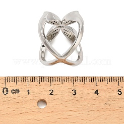 Brass Micro Pave Cubic Zirconia Cuff Rings&nbsp;RJEW-P169-02P