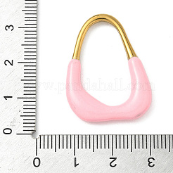 304ステンレススチールエナメルティアドロップペンダント  イオンプレーティング（ip）  ゴールドカラー  ミックスカラー  30.5x22.5x4.5mm  内径：24x13mm&nbsp;STAS-U056-05G