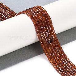 天然石ガーネットビーズ連売り  ファセットテーブルカットキューブ  3x3x3mm  穴：0.7mm  約130個/連  15.08''（38.3センチメートル）&nbsp;X-G-P457-B01-18A