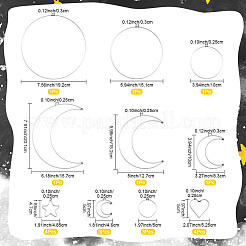 10 Styles Iron Ring for DIY Woven Net/Web with Feather&nbsp;IFIN-SP0001-51