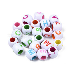 Opaque White Acrylic European Beads&nbsp;MACR-N012-05