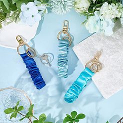 3Pcs 3 Colors Satin Cloth Bracelet Wristlet/Hair Tie Keychain&nbsp;KEYC-SC0001-31B