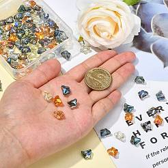 100色電気メッキ透明ガラスビーズ10個。  蝶  ミックスカラー  7.5x10x6mm  穴：1mm  10個/カラー&nbsp;EGLA-CJ0001-13