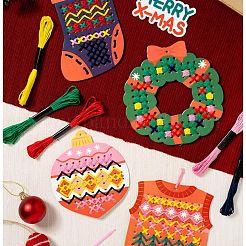 DIY Christmas Tree & Wreath & Bell & Sock & Vest Wooden Weaving Art&nbsp;DIY-P033-04