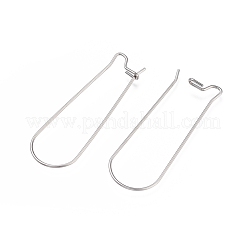 変色しにくい304ステンレススチール製フープピアス  腎臓耳ワイヤー  ステンレス鋼色  21ゲージ  39x12.5mm  ピン：0.7mm&nbsp;STAS-E464-05P