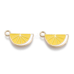 Light Gold Plated Alloy Enamel Pendants&nbsp;ENAM-T009-07-A