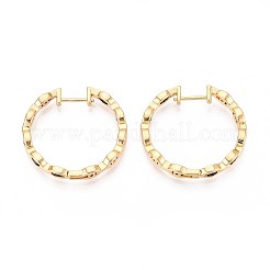 Oval Brass Hoop Earrings&nbsp;EJEW-T047-103G