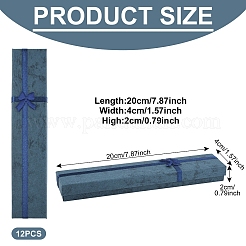 蝶結びの付いた厚紙製のジュエリーネックレスボックス  長方形  レッド  20x4x2cm  内径：19.5x3.7のCM&nbsp;CON-YWC0006-01A