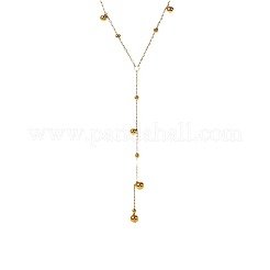304 Stainless Steel Ball Chain Long Tassel Y Necklaces for Women&nbsp;FS-WG75565-01