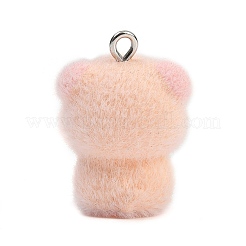 Flocky Opaque Pig Resin Pendants&nbsp;RESI-S026-01P-C