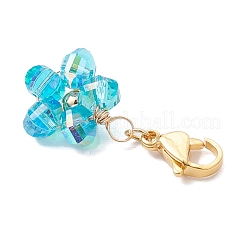 Transparent Glass Flower Pendant Decorations&nbsp;HJEW-JM03728