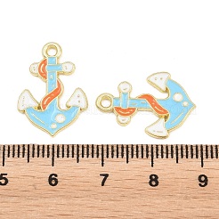 合金エナメルチャーム  ゴールドカラー  アンカー＆ヘルムチャーム  20.5x14.5x1.2mm  穴：1.8mm&nbsp;FIND-E057-01H