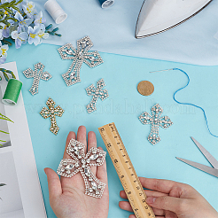6Pcs 6 Styles Cross Hotfix Rhinestone Appliques&nbsp;DIY-FG0009-90