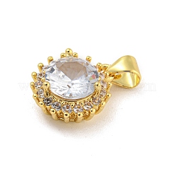 Rack Plating Brass Micro Pave Cubic Zirconia Pendants&nbsp;KK-G513-06G