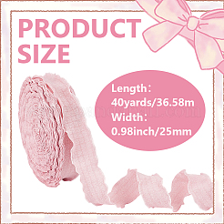 リネンリボン  ギフト包装用  ピンク  1インチ（25mm）  約40.00ヤード（36.58m）/ロール&nbsp;OCOR-CY0003-68D
