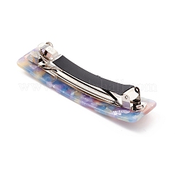 酢酸セルロース（樹脂）ヘアバレッタ  白金鉄パーツ  長方形  カラフル  84.5x24x14mm&nbsp;X-PHAR-F012-02F