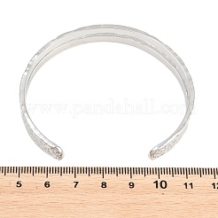 Hammered 304 Stainless Steel Cuff Bangles for Women&nbsp;BJEW-A162-01A-P