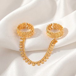 Brass Double Cuff Open Rings&nbsp;WG5F0EF-01