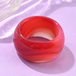 天然瑪瑙指輪  ワイドバンドリング  染め  ミックスカラー  内径：17~20mm&nbsp;G-N0326-035