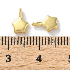 ラックメッキ真鍮チャーム  長持ちメッキ  鉛フリー＆カドミウムフリー  スター  18KGP本金メッキ  8.5x5.5x3mm  穴：1.2mm&nbsp;KK-Z039-31G